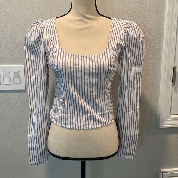 NWT Free People Long Sleeve Crop Top Size XS - Picture 2 of 12